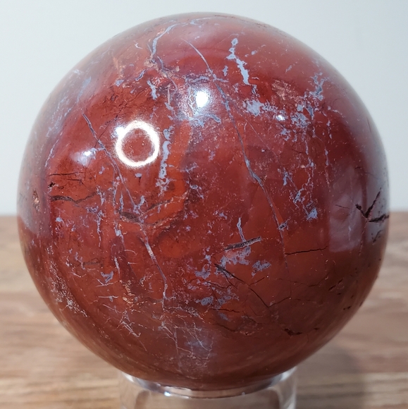 1.6 lbs Red Jasper Crystal Sphere 81mm 1.6 Pounds - Picture 7 of 14